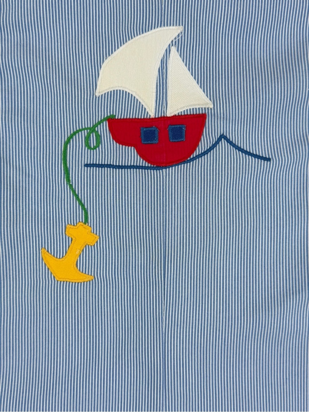 FLORENCE EISEMAN Seersucker Sailboat Shortall - 3T - Picture 2 of 3
